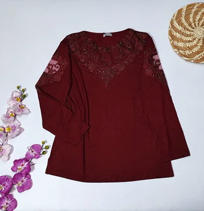 شومیز گیپوردار مدل دلسا کد 50274