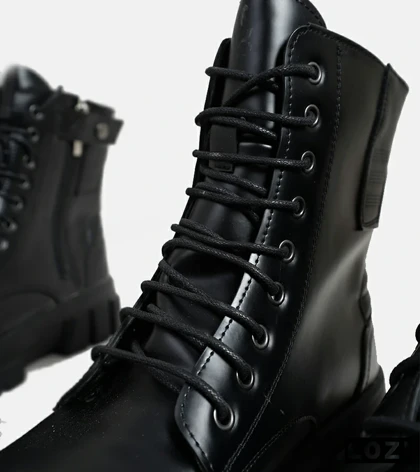 بوت مردانه چرمی مشکی ZARA مدل 6207