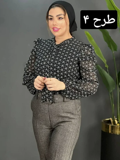 شومیز حریر آستین پف کد 1578