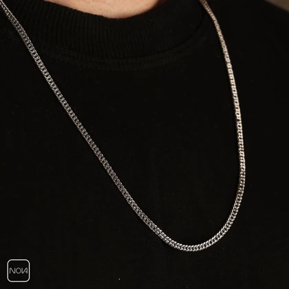 گردنبند نقره مردانه دوبل کد 0251241