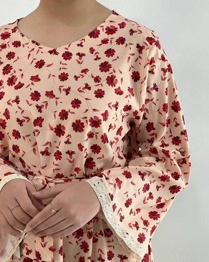 پیراهن چین‌دار نوار دوزی کد 4701