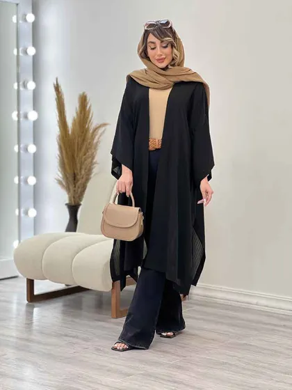مانتو آستین دوبل بغل بند دار