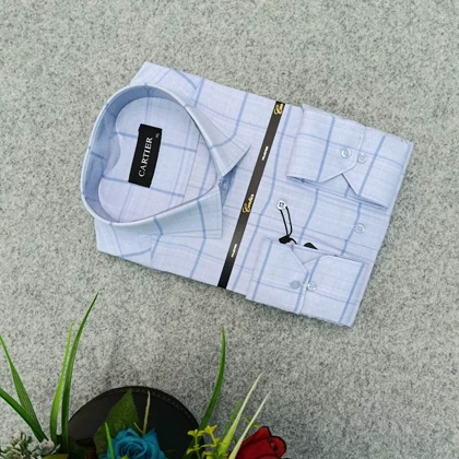 پیراهن مردانه استین بلند پیراهن کلاسیک طرح چهارخونه پیراهن مردانه رسمی W19
