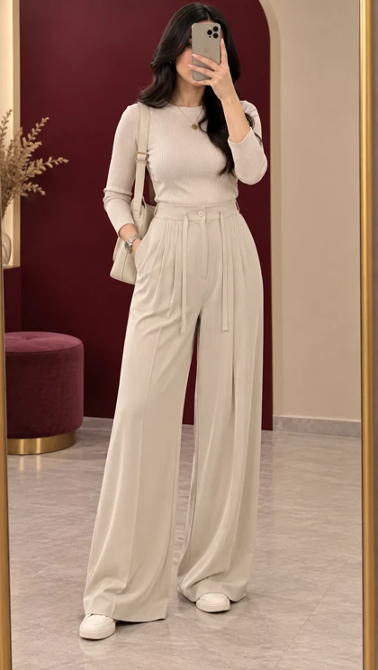 شلوار سیلک ریزشی پیله دار کد 6002