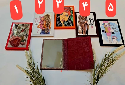 اینه کتابی کیفی دوطرفه زنانه ودخترانه