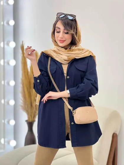 مانتو جیب پیله آستین برش‌دار
