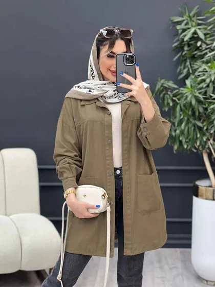 مانتو دو جیب برش‌دار سرو