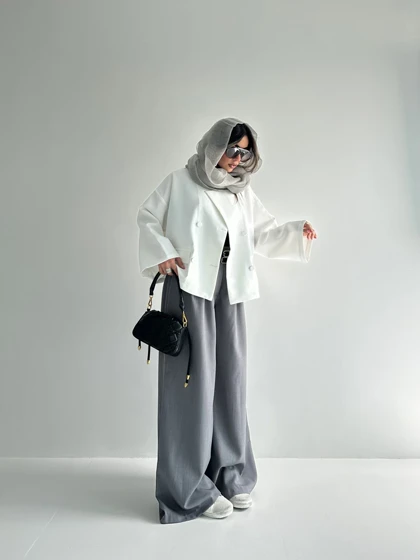 کت کتان 2 جیب