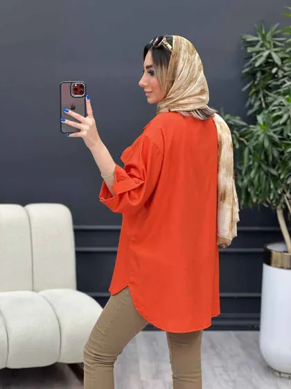 شومیز آستین پاگن سر جیب چاک