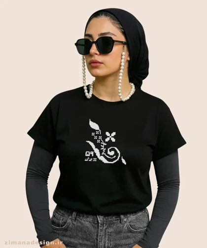 کراپ زنانه نوستالژی طرح دفتر مشق 40 برگ دهه شصتی