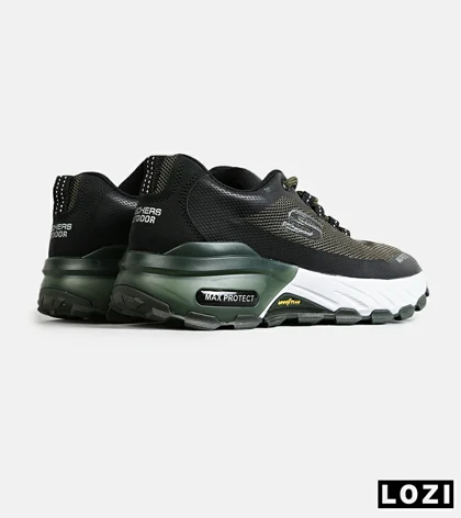 کفش کتانی طبی ورزشی مشکی سبز SKECHERS max protect مدل 7774