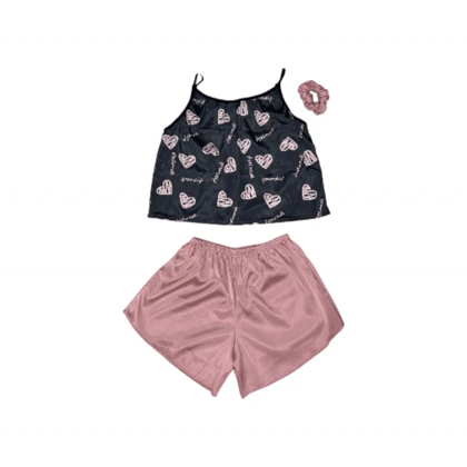 ست تاپ و شلوارک طرح قلب 063