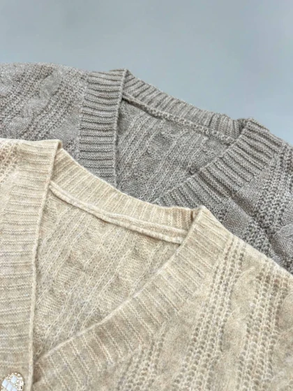 ست ژاکت بافت بهمراه دامن کد 4123