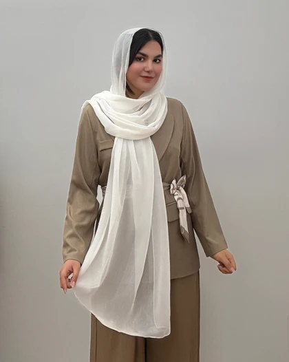 شال حریر شیشه ای طرح پفکی