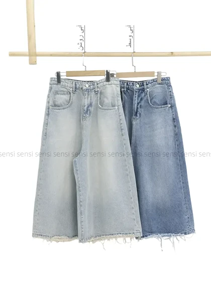 شلوارک جین واید قد 80کد1004174