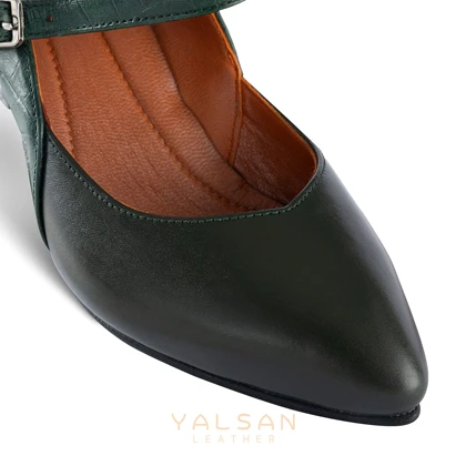 کفش پاشنه‌دار زنانه چرم یلسان مدل اولویا کد 603-PRM