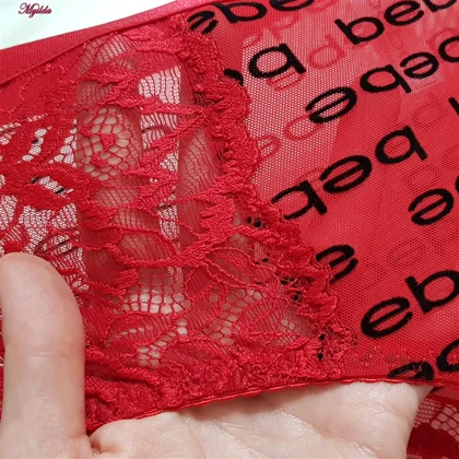 شورت زنانه BeBe مدل اسلیپ گیپوری قرمز کد 4985