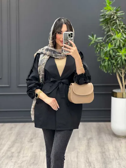 مانتو آستین کش ژیله دار