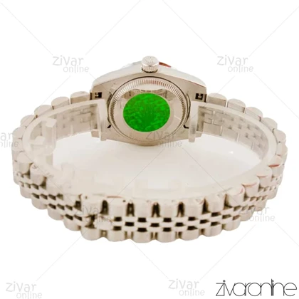 ساعت رولکس دیت جاست زنانه سیلور صفحه سرمه ای اسمال 104527