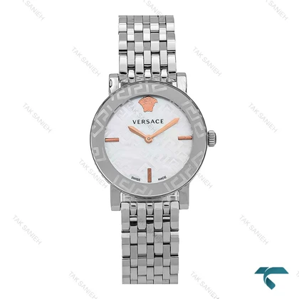 ساعت ورساچه Greca Glass زنانه نقره ای صفحه سفید Versace-6815-L