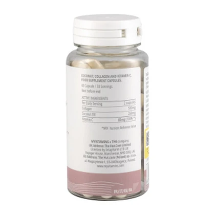 کپسول کلاژن و روغن نارگیل مای ویتامینز (My Vitamins) مدل Coconut Collagen بسته 180 عددی