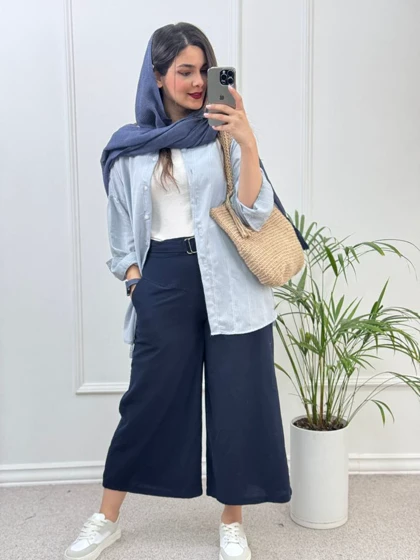 مانتو شومیزی راه راه دل آرا ( دارای ایراد جزئی )