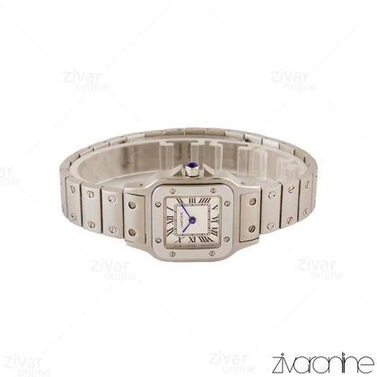 ساعت کارتیه زنانه مدل سانتوس نقره ای صفحه سفید 105393