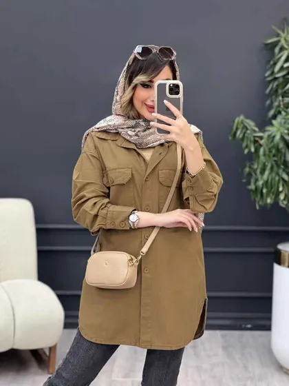 مانتو دو جیب پاکتی محنا
