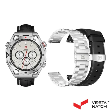 ساعت مچی هوشمند سوئیس میلیتاری SWISS MILITARY مدل SM-W-DOM3-SLF-BLKSIST-2PRESTP