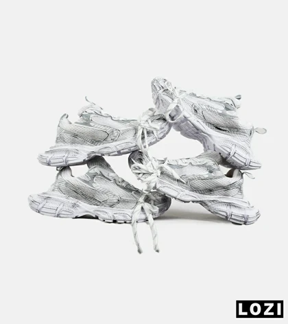 کفش کتانی مردانه و زنانه سفید طوسی Balenciaga 3XL مدل 7273