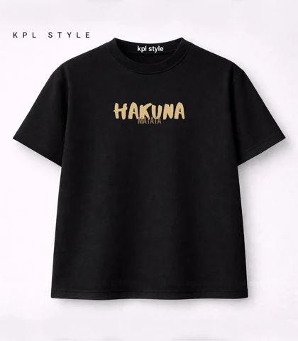 تیشرت باکسی یونیسکس طرح HAKUNA کد 1488