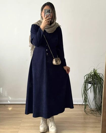 پیراهن مخمل کبریتی سارا 1