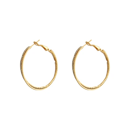 گوشواره زنانه حلقه‌ای دولاین نگینی