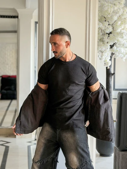 تیشرت ورزشی Fit-shert کبریتی مشکی