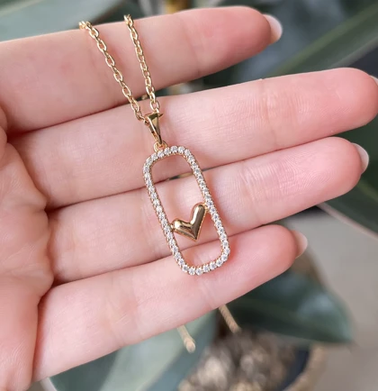 گردنبند قلب قاب دار ژوپینگ