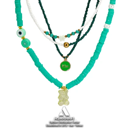 گردنبند فیمو سبز Bead Necklace Green