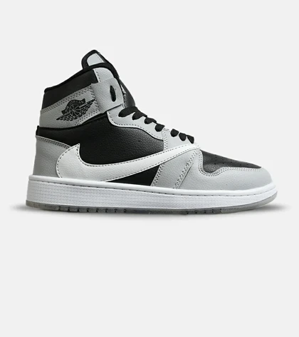 کفش کتانی ساق‌دار مردانه و زنانه مشکی سفید طوسی NIKE travis scott مدل 8387