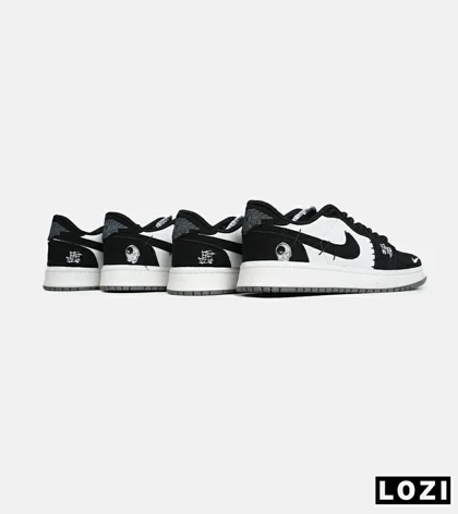 کفش کتانی مردانه و زنانه سفید مشکی نایک NIKE jordan Vodoo