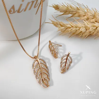 نیمست فول‌نگین طرح برگ ژوپینگ