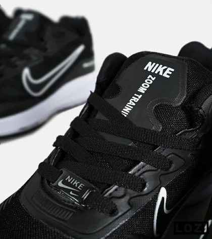 کفش کتانی مردانه و زنانه مشکی سفید نایک NIKE air zoom مدل 7185