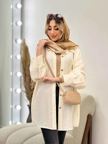 مانتو طرح چروک دو جیب