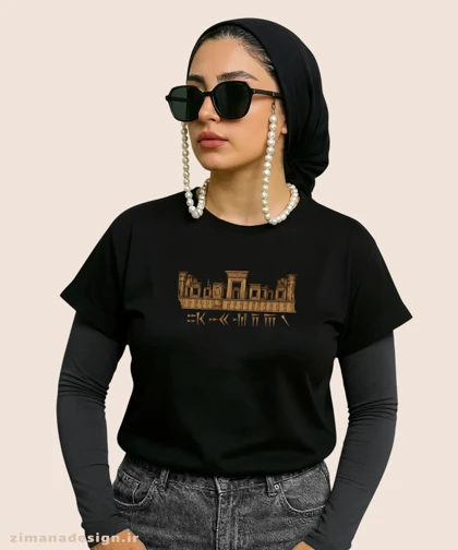 کراپ زنانه اصیل ایرانی طرح تخت جمشید کد 1009