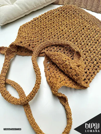 کیف وارداتی رافیا عسلی لومانا