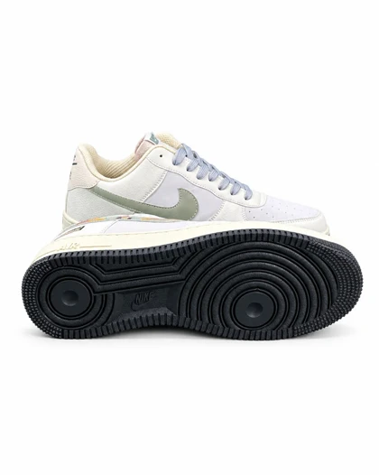 کفش کتانی مردانه مدل نایک ایرفورس کاستوم کرم سبز Nike air force