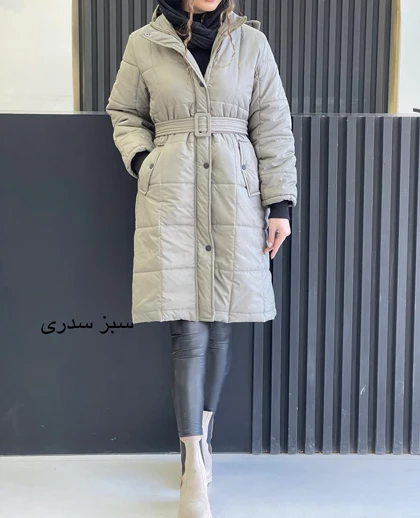 کاپشن بلند کمربندی