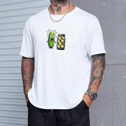 تیشرت باکسی طرح سورپرایز خیارشور 100٪ پنبه | کد 1346