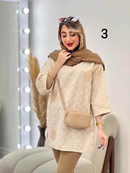 مانتو لینن نچرال خامه دوزی