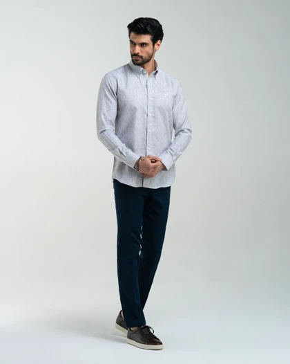ام کی کالکشن پیراهن آستین بلند mk-2873-charcoal