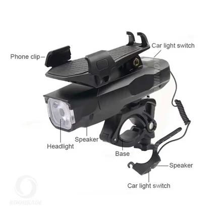 چراغ دوچرخه و نگهدارنده موبایل 4 کاره HY068