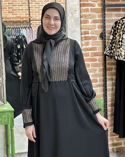 عبا سحر مشکی (گندمی)